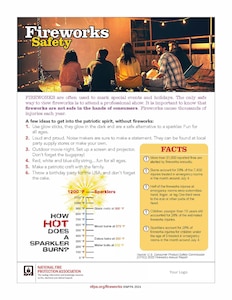 Arnold Air Force Base Fire and Emergency Services team members are urging colleagues to keep safety in mind while celebrating the Fourth of July holiday, including following the proper guidance if opting to set off fireworks. Both Arnold FES officials and the National Fire Protection Association encourage those wishing to celebrate Independence Day to consider alternatives to fireworks and sparklers, such as glowsticks and noise makers. (National Fire Protection Association graphic)