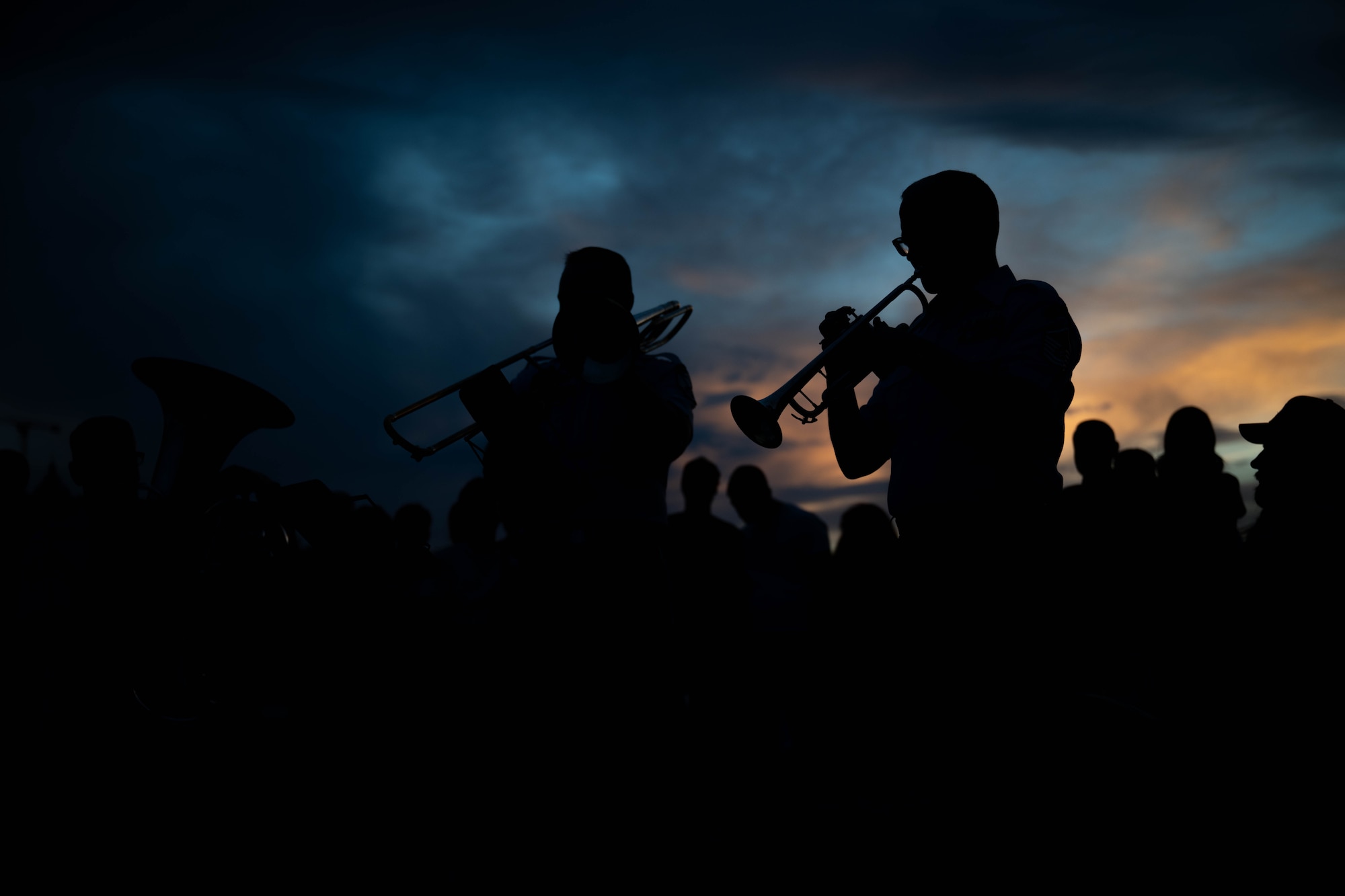 U.S. Air Force Master Sgt. Matthew Kirkpatrick, United States Air Forces in Europe and Air Forces Africa, noncommissioned officer in charge of the Five Star Brass Band performs at the final concert of their Freedom 250 tour in Budapest, July 4, 2026.