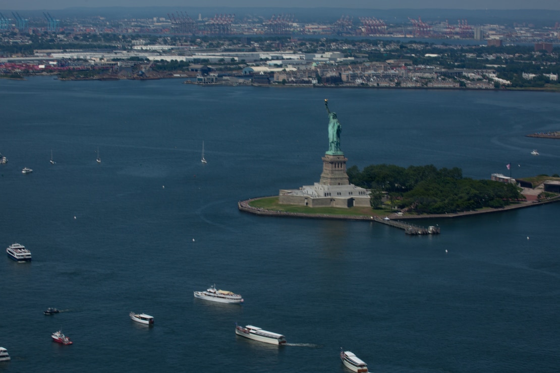 Ships transit the New York Harbor for the Parade of Sail during the International Naval Review 250 in New York City, July 4, 2026. For 250 years, the U.S. Navy and Marine Corps stood watch – constant, unabated in mission, faithfully preventing crisis and resolute in defending America’s independence. INR 250 honors the Navy, Marine Corps, and Coast Guard’s enduring role on, under, and above the seas. (U.S. Marine Corps photo by Cpl. Xavier Alicea)