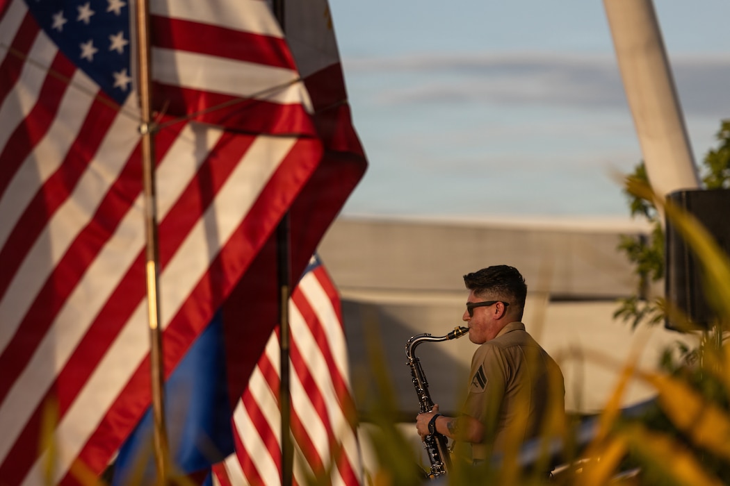 A U.S. Marine with the Marine Corps Forces Pacific Band perform at a concert in celebration of Freedom 250 at the SM Mall of Asia, Manila, Philippines, June 28, 2026. Marine Rotational Force – Southeast Asia supported communication coverage of the U.S. Marine Corps Forces, Pacific Band performance in Manila as part of the U.S. Embassy in the Philippines' Freedom 250 campaign. The concert celebrated the enduring friendship between the United States and the Philippines while commemorating the 250th anniversary of U.S. independence, 80 years of diplomatic relations, and the 75th anniversary of the Mutual Defense Treaty.