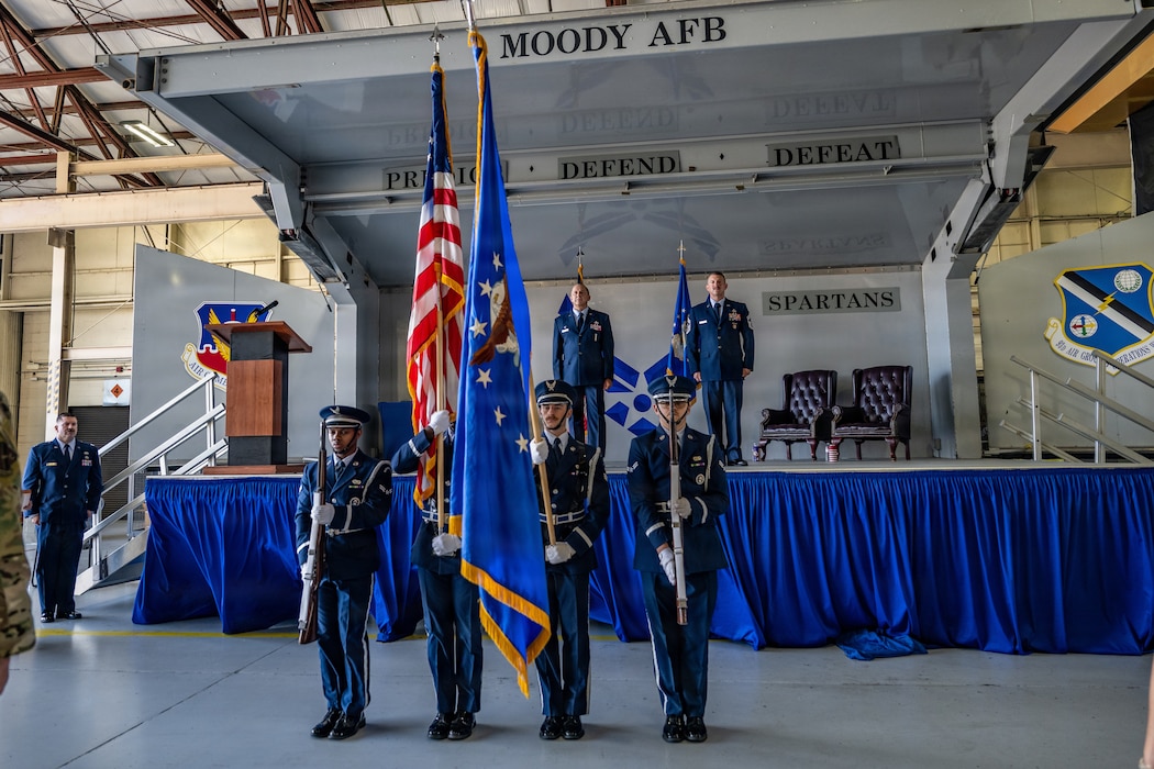 U.S. Air Force Chief Master Sgt. Stephen Dugan, 93d Air Ground Operations Wing former command chief, receives the Chief's Horse during his retirement ceremony at Moody Air Force Base, Georgia, June 26, 2026.