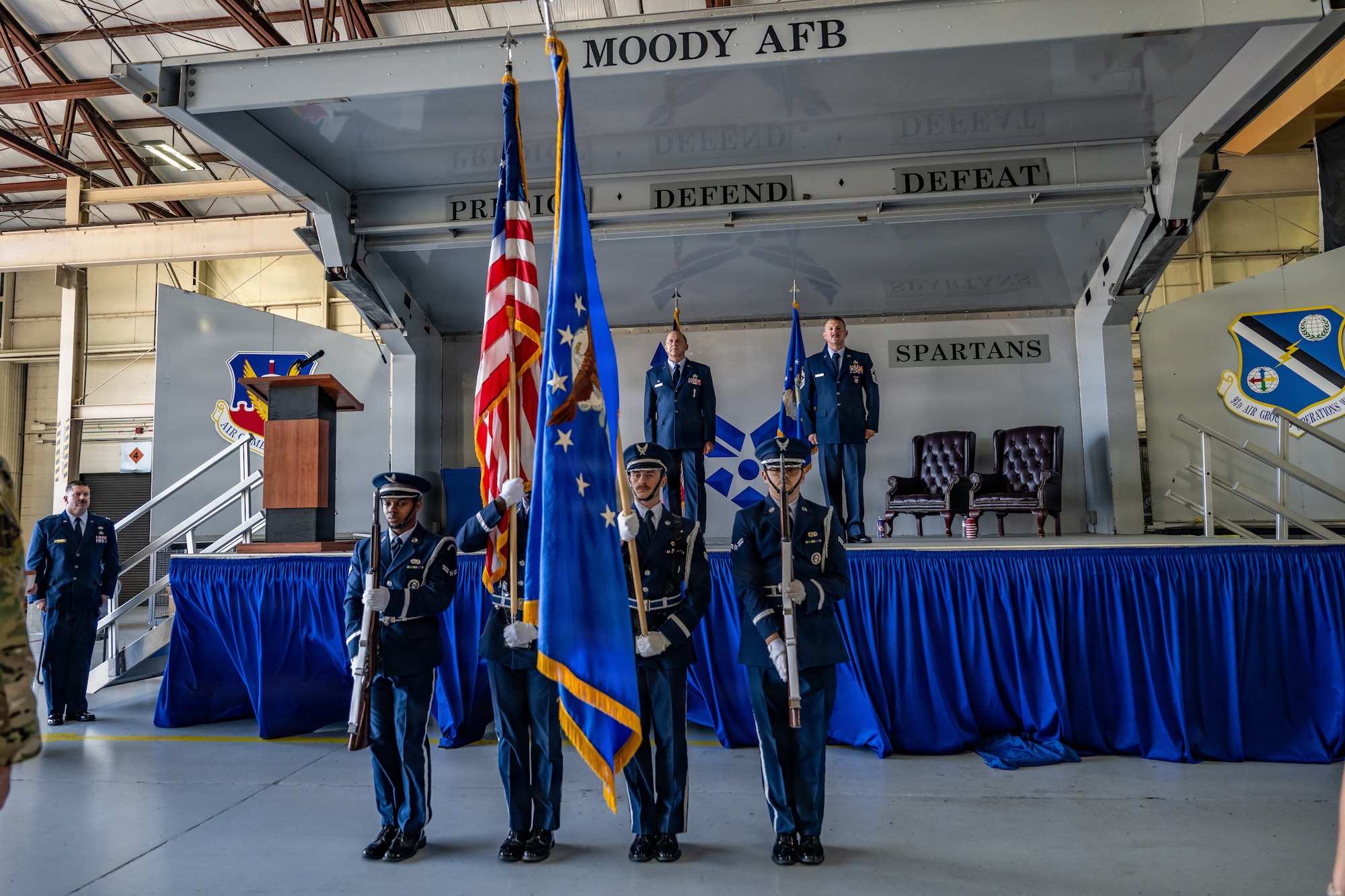 U.S. Air Force Chief Master Sgt. Stephen Dugan, 93d Air Ground Operations Wing former command chief, receives the Chief's Horse during his retirement ceremony at Moody Air Force Base, Georgia, June 26, 2026.
