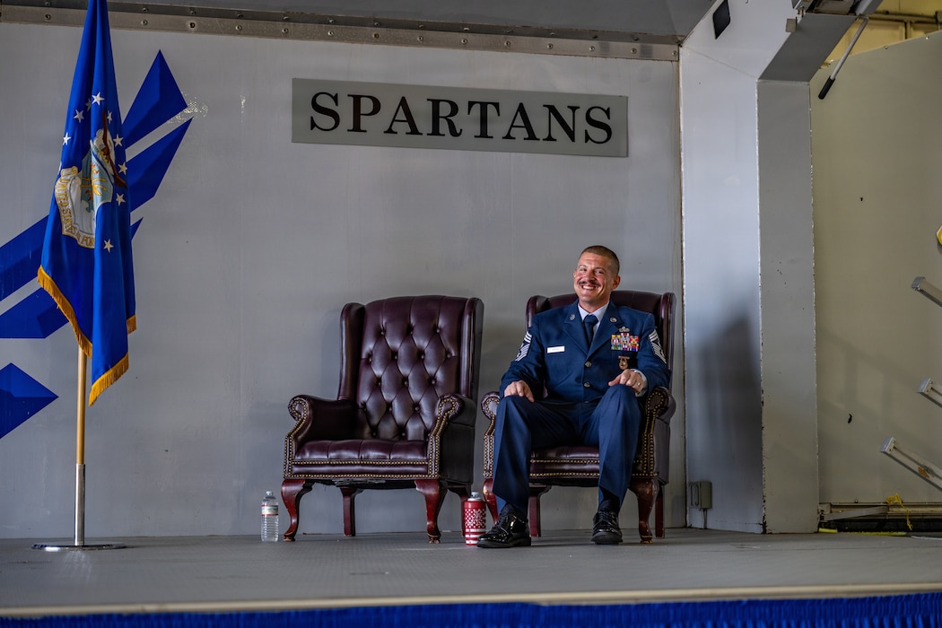 U.S. Air Force Chief Master Sgt. Stephen Dugan, 93d Air Ground Operations Wing former command chief, receives the Chief's Horse during his retirement ceremony at Moody Air Force Base, Georgia, June 26, 2026.