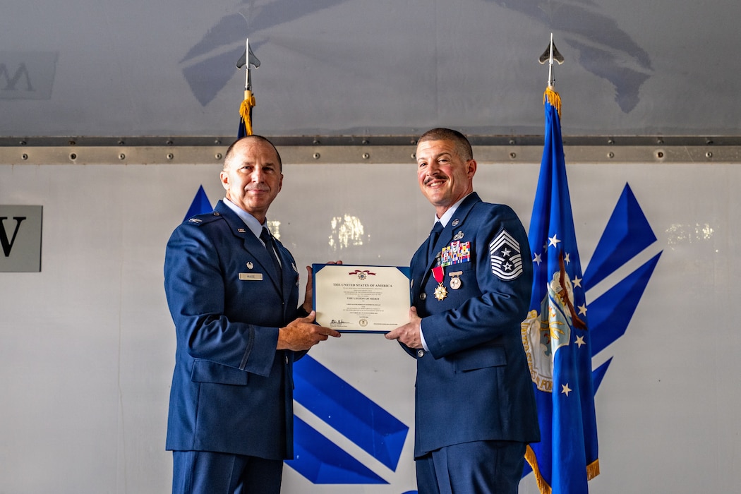 U.S. Air Force Chief Master Sgt. Stephen Dugan, 93d Air Ground Operations Wing former command chief, receives the Chief's Horse during his retirement ceremony at Moody Air Force Base, Georgia, June 26, 2026.