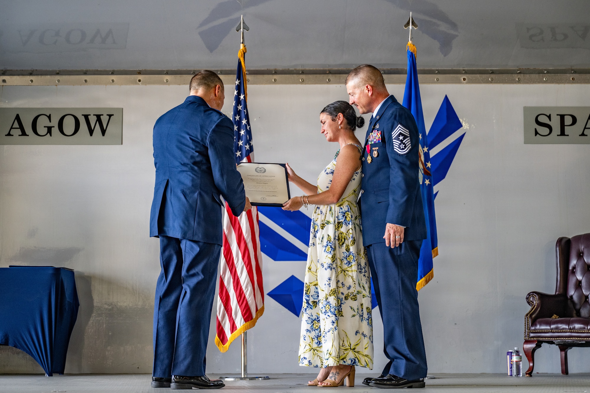 U.S. Air Force Chief Master Sgt. Stephen Dugan, 93d Air Ground Operations Wing former command chief, receives the Chief's Horse during his retirement ceremony at Moody Air Force Base, Georgia, June 26, 2026.