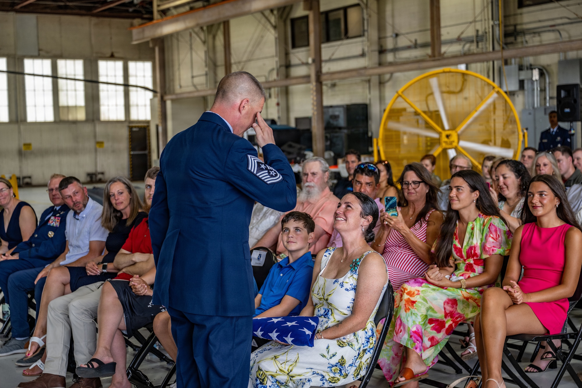 U.S. Air Force Chief Master Sgt. Stephen Dugan, 93d Air Ground Operations Wing former command chief, receives the Chief's Horse during his retirement ceremony at Moody Air Force Base, Georgia, June 26, 2026.