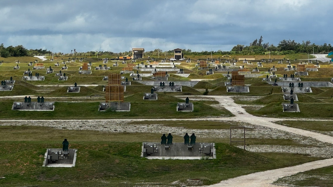 Machine gun range with targets