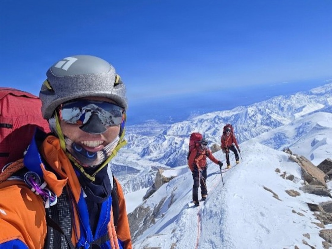 U.S. Army instructors with the Northern Warfare Training Center, 11th Airborne Division, ascend high-altitude fixed lines toward the 17,000-foot camp on Mt. McKinley, Alaska, June 4, 2026.