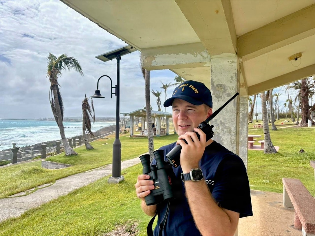 On July 8, 2026, U.S. Coast Guard crews continue to assess and work to rectify aids to navigation, waterways, and channel conditions across the Marianas following Super Typhoon Bavi, working toward reopening ports to commercial operations as soon as it is safe to do so. (U.S. Coast Guard photo)