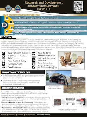 first page of SUBNET brochure