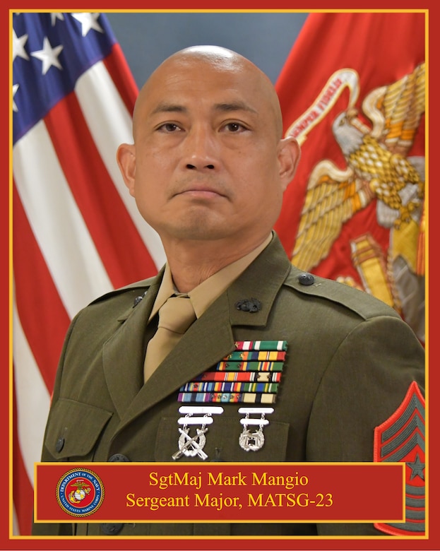 Sergeant Major Mark P. Mangio, Sergeant Major, Marine Aviation Training Support Group 23 NAS Pensacola, Pensacola, FL