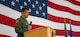 U.S. Air Force Col. Bryson Ayers, 5th operational Group incoming commander, gives remarks during a change of command ceremony at Minot Air Force base, North Dakota, July 7, 2026. As the incoming commander, Ayers will be directly responsible for the people who fly the B-52's at Minot, making sure aircraft, crews and operational systems are prepared, certified and ready to execute the nation's strategic bomber mission at any time.