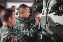 Mechanics and logisticians with the Washington National Guard wrapped up a three-week maintenance and logistics exchange with the Royal Thai Army in Ko Chan District on May 30, 2026.