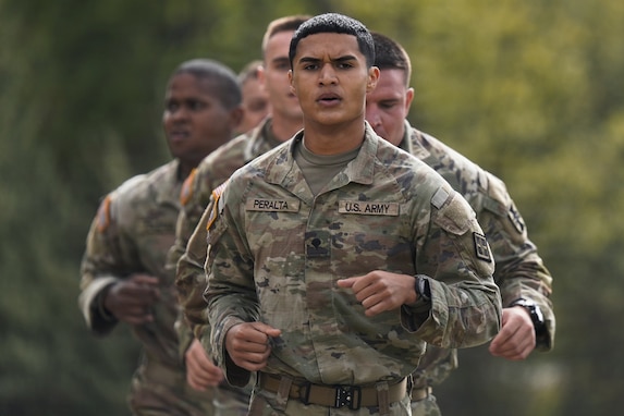 Army Reserve Best Squad competitors run a half mile as a squad while completing a physical fitness assessment at Fort McCoy Wisconsin, May 23, 2026. One hundred Soldiers from around the nation are competing in the 2026 BSC, an annual competition that brings together the best Soldiers and squads from across the U.S. Army Reserve to earn the title of “Best Warrior” and “Best Squad” among their peers. (U.S. Army Reserve photo by Master Sgt. Crystal Harlow)