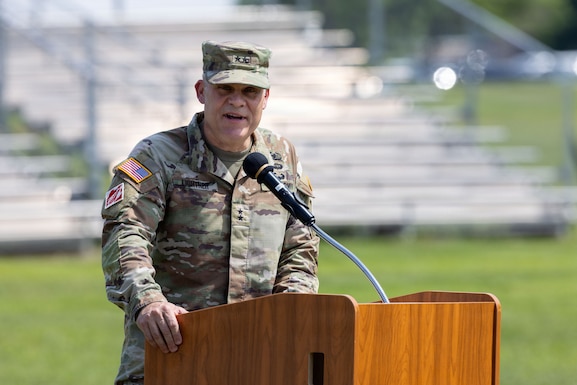 Soldiers, family members, civilian teammates and distinguished guests gather for the 412th Theater Engineer Command change of command ceremony at Fort Bragg, North Carolina, June 6, 2026. During the ceremony, Maj. Gen. Matthew S. Warne relinquished command of the 412th TEC to Maj. Gen. Kent J. Lightner, formally transferring responsibility and authority for one of the U.S. Army Reserve’s premier engineer organizations. The event honored Warne’s service and leadership while welcoming Lightner as the command’s new commanding general. (U.S. Army Reserve photo by Staff Sgt. David Cook)