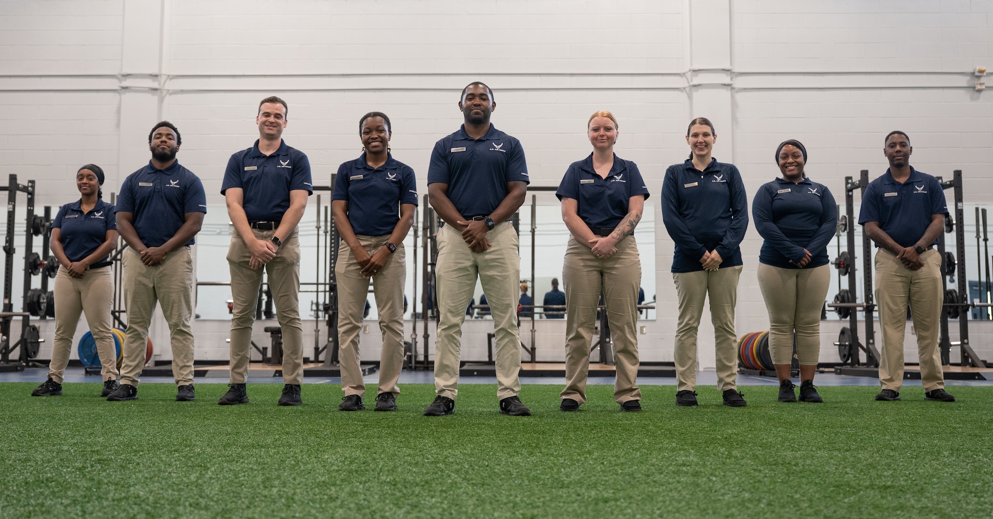 U.S. Airmen pose together for a portrait.