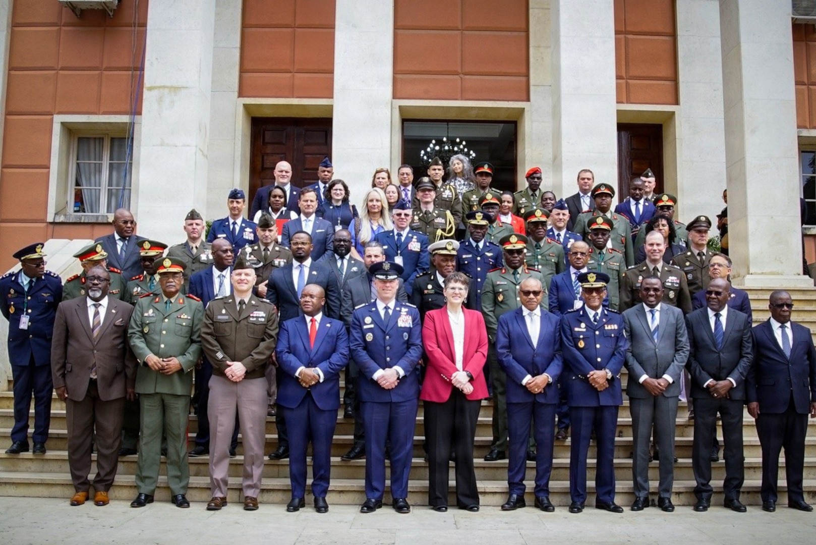 Military leaders from the Republic of Angola, the Ohio National Guard and U.S. Africa Command gather for a group photo during a Department of War National Guard Bureau State Partnership Program signing ceremony June 29, 2026, alongside the 2026 African Chiefs of Defense Conference.