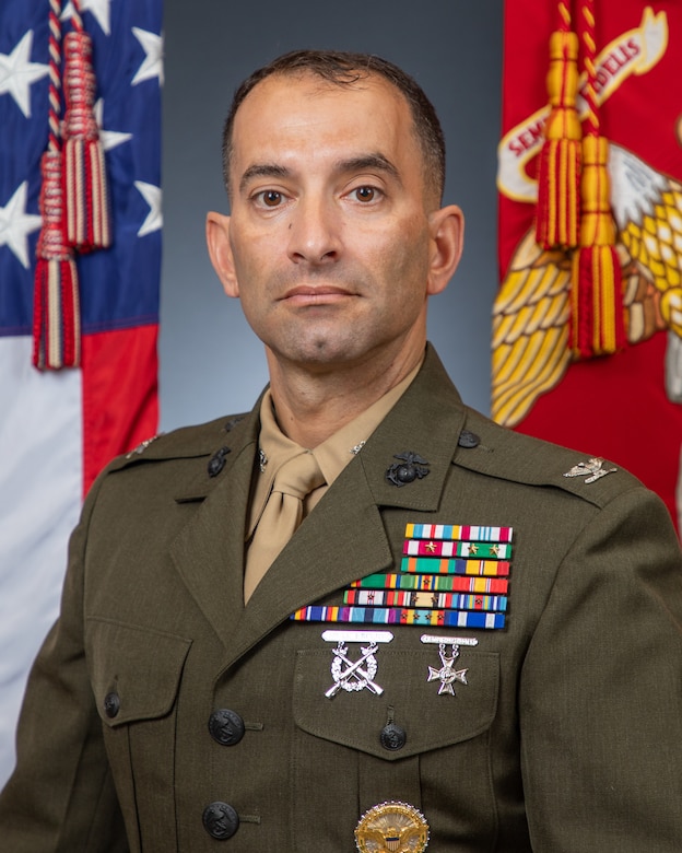 Col DiBella Commanding Officer of Marine Corps Combat Service Support Schools, Camp Johnson, North Carolina.