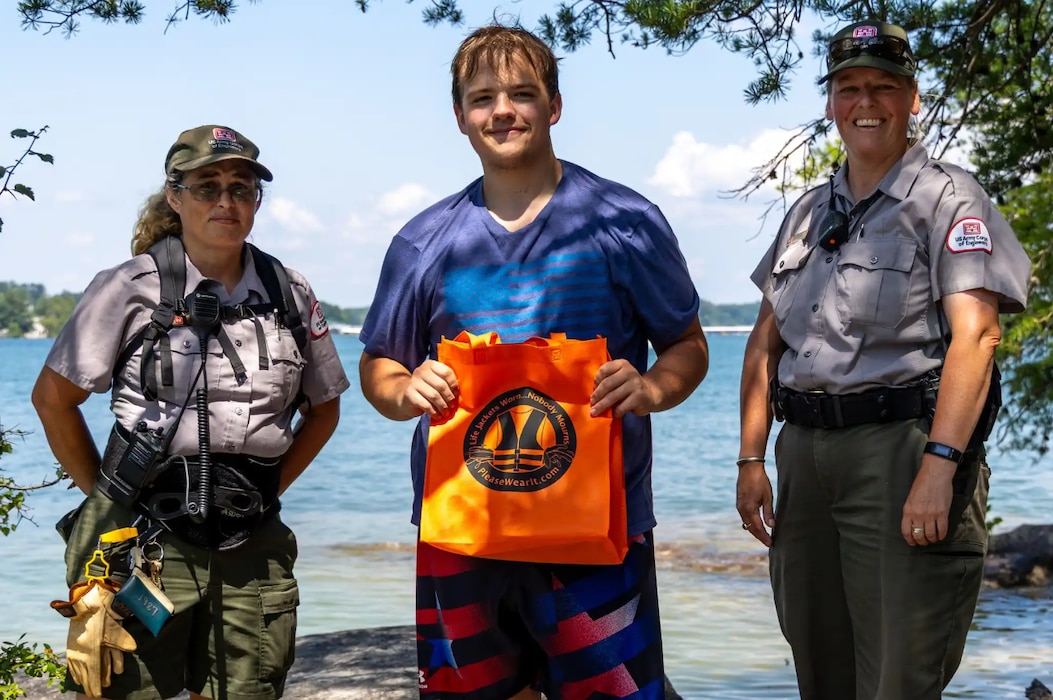 Lake Lanier Park Rangers teaching visitors about water safety.
