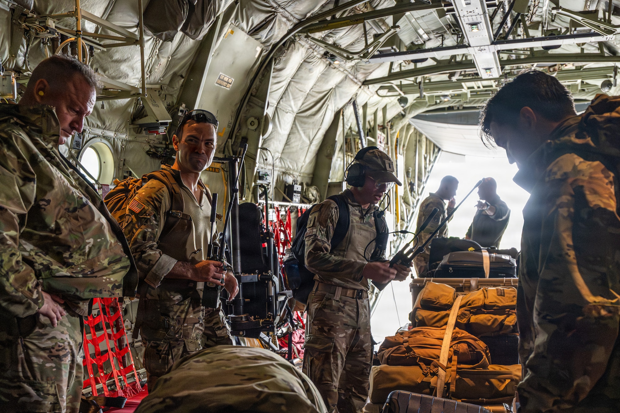 U.S. service members board a C-130J Super Hercules at Ngeaur Island, Palau, June 25, 2026, in support of VALIANT SHIELD 2026. Exercises like VALIANT SHIELD allow Pacific Command Joint Forces the opportunity to integrate forces from all branches of service and with our allies to conduct precise, lethal, and overwhelming multi-axis, multi-domain effects that demonstrate the strength and versatility of the joint force and our commitment to a free and open Indo-Pacific. (U.S. Air Force photo by Airman 1st Class Caleb Schellenberg)