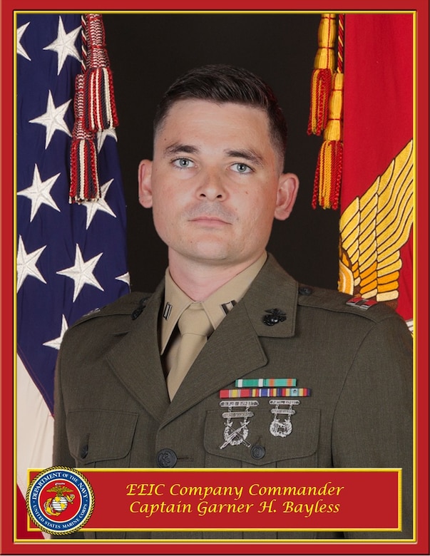 Command Photo, Capt Garner H. Bayless, MARDET FLW Engineer Equipment Instruction Company Commander