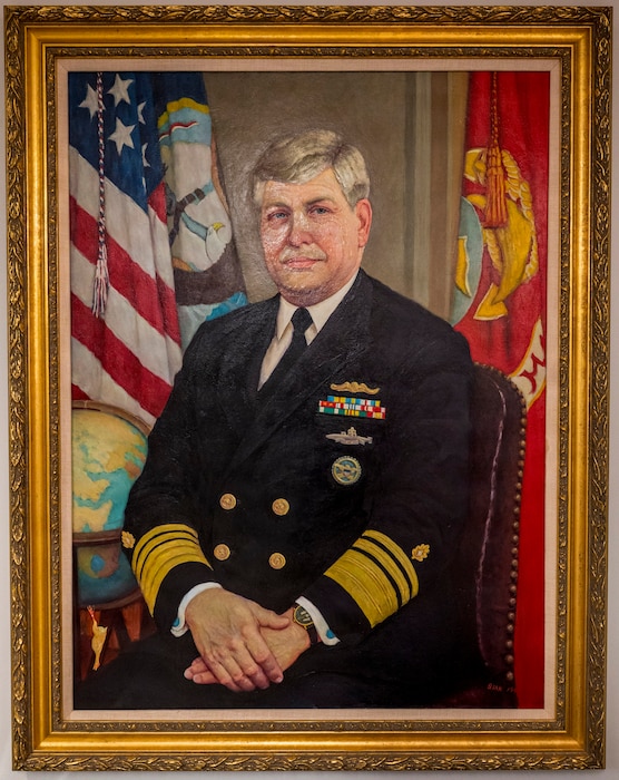 260701-N-IX644-1001 (July 1, 2026) FALLS CHURCH, Va. An oil painting of U.S. Navy Vice Adm. James Zimble, who was the 30th Navy Surgeon General from 1987-1991, hangs in the executive conference room at U.S. Navy Bureau of Medicine and Surgery (BUMED) headquarters in Falls Church, Virginia. Navy Medicine's 44,000+ talented and ready forces optimize health readiness, deliver quality healthcare, and provide global expeditionary medical support to warfighters. (U.S. Navy photo by Mass Communication Specialist 2nd Class Sasha Ambrose)