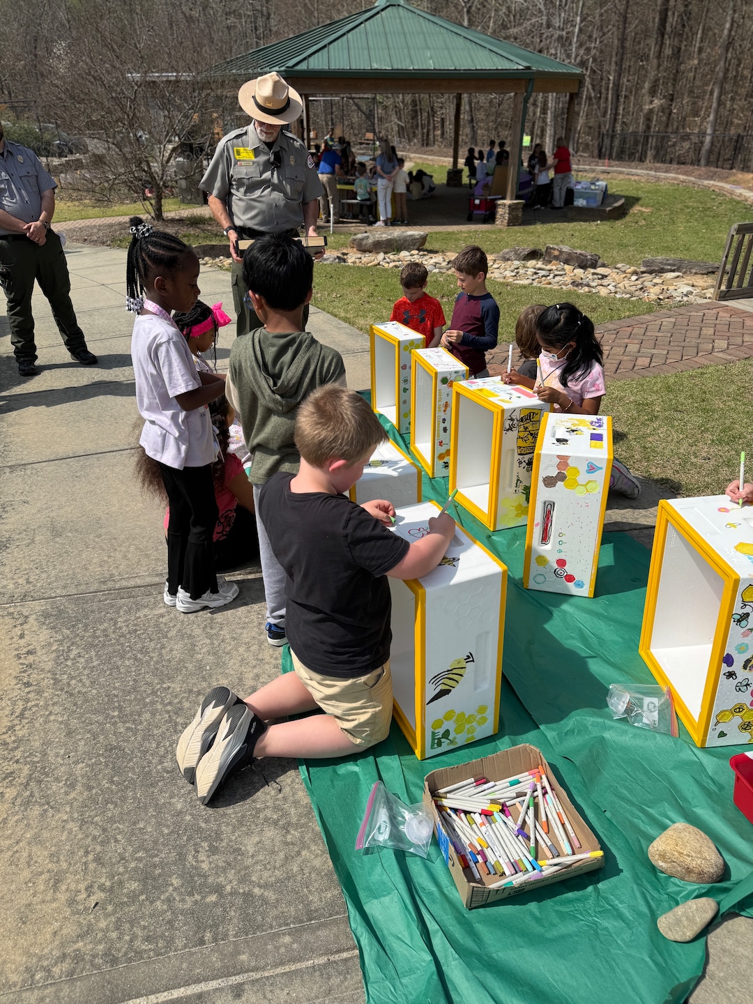 Picture of kids doing craft.
