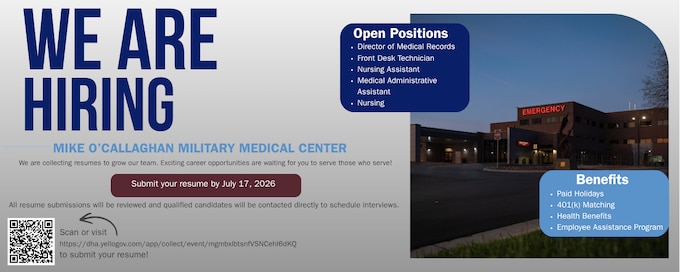We are collecting resumes to grow our team! Exciting career opportunities are waiting to serve those who serve!