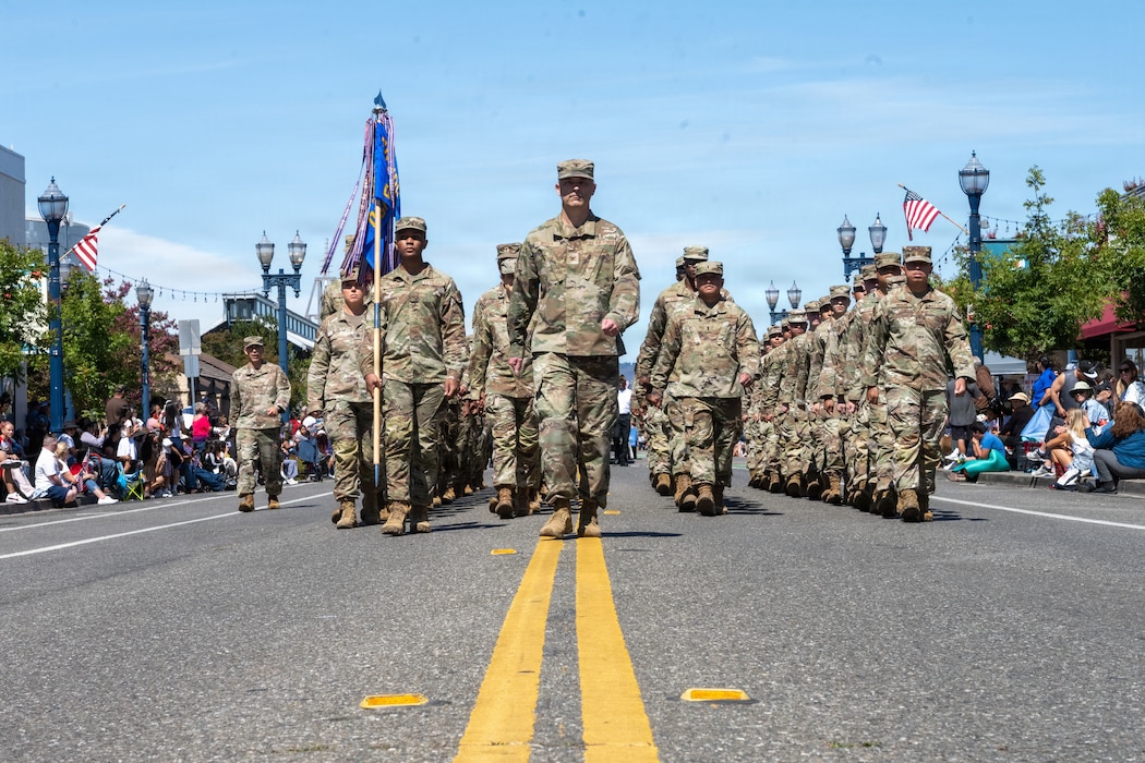 Airmen march in parade