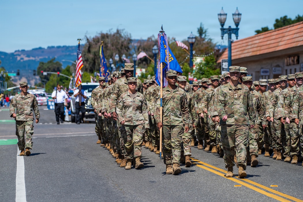 Airmen march in parade