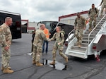 Maj. Gen. James W. Ring, the Adjutant General of Virginia, and other Virginia National Guard senior leaders greet Soldiers assigned to the Powhatan-based 180th Engineer Support Company, 276th Engineer Battalion, 329th Regional Support Group July 9, 2026, as they arrive in Richmond, Virginia, following their mobilization. The 180th deployed in September 2025 to provide engineer support to Combined Joint Task Force - Horn of Africa. Approximately 120 Soldiers will conduct demobilization tasks at Fort Bliss before traveling back to Virginia. Read more about the 180th’s mission in Africa at https://vngpao.info/2p99t42h.