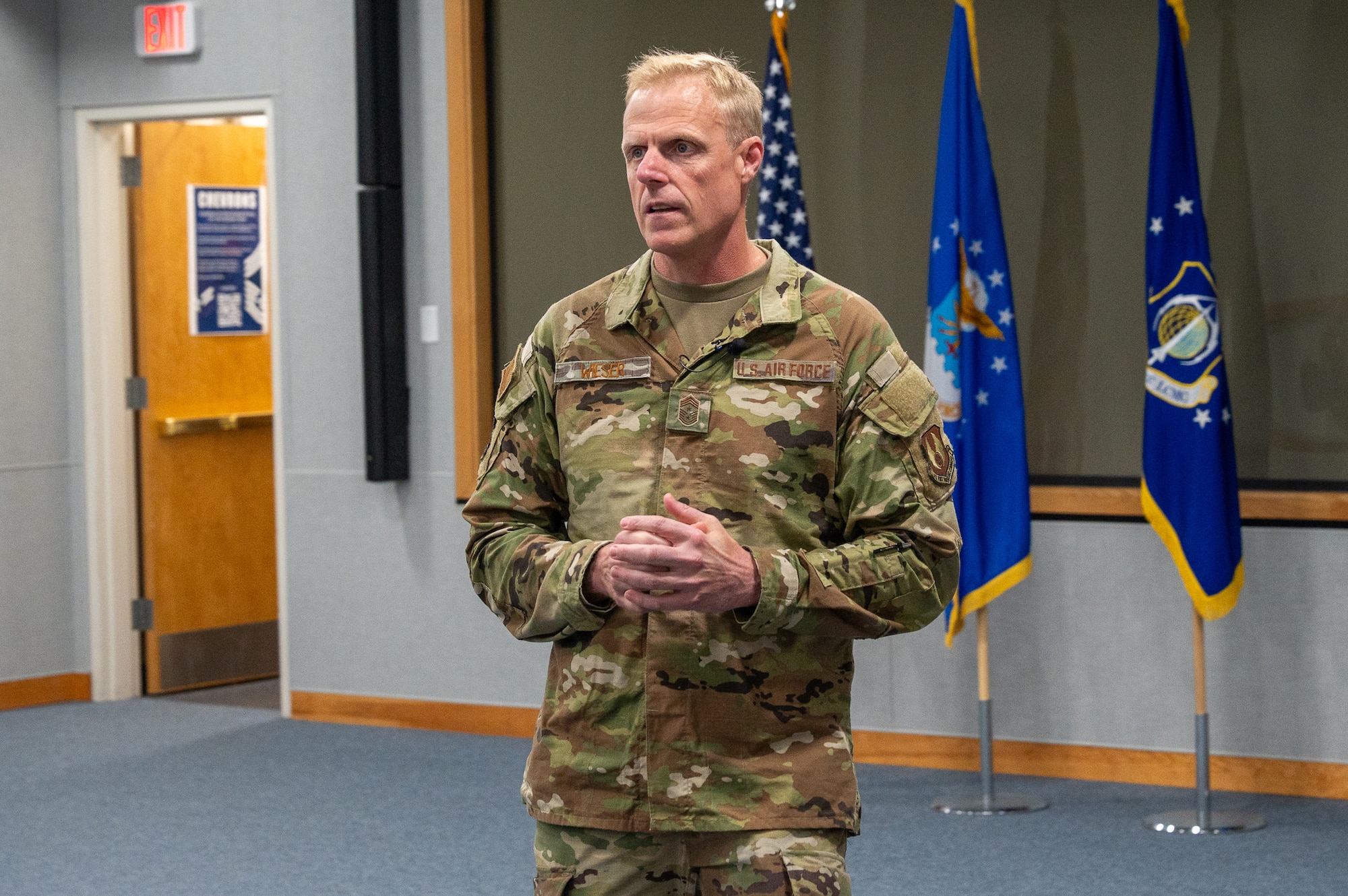 Image of Airman speaking.