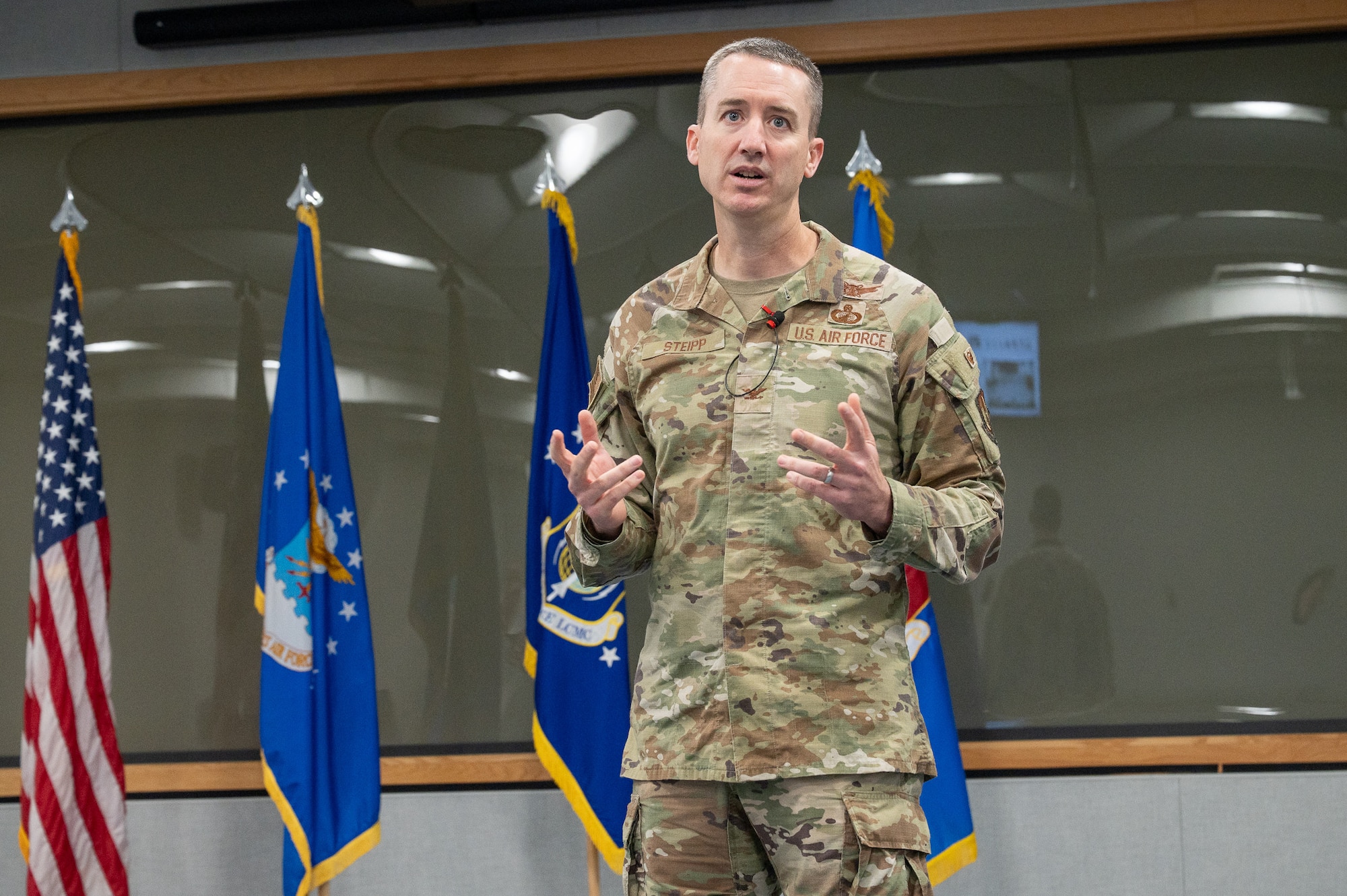 Image of Airman speaking.