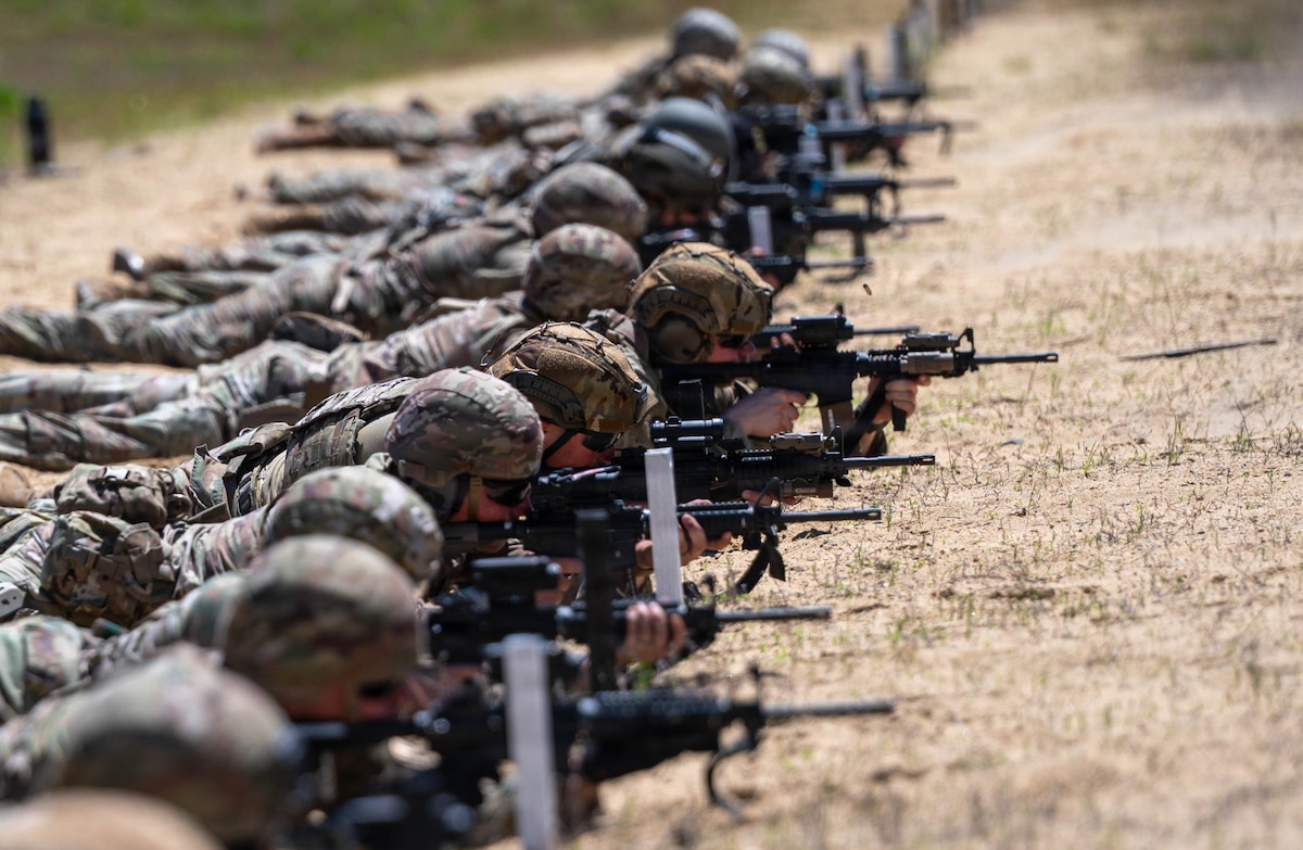 Members of the New Hampshire National Guard and the armed forces of El Salvador participate in the New Hampshire Army National Guard’s 2026 The Adjutant General’s Marksmanship Match at Fort Devens, Mass., June 13, 2026. Day one of the two-day event focused on special zero targeting from 100, 300 and 400 yards. (U.S. Air National Guard photo by Tech. Sgt. April S. Jackson)