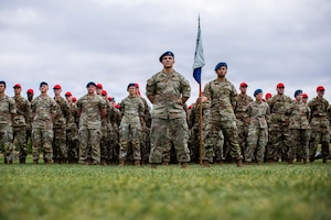 Basic cadets from the U.S. Air Force Academy Class of 2030 and cadet cadre participate in the annual swearing-in ceremony at Stillman Field at the U.S. Air Force Academy in Colorado Springs, Colo., June 25, 2026. The ceremony marks the beginning of basic cadet training and their path toward commissioning as Air Force and Space Force officers. (U.S. Air Force photo by Trevor Cokley)