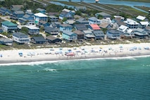 Aerial photos of the beachgoers along the South Carolina beachline