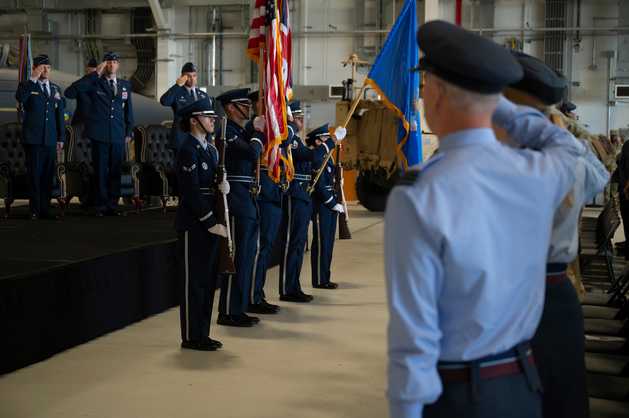 service members salute honor gaurd