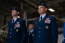 officers stand at attention during ceremony