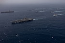 U.S. Navy warships transit the Arabian Sea in close formation as CENTCOM forces continue to promote regional security and stability, June 30, 2026. (U.S. Navy photo)