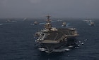 U.S. Navy warships transit the Arabian Sea in close formation as CENTCOM forces continue to promote regional security and stability, June 30, 2026. (U.S. Navy photo)