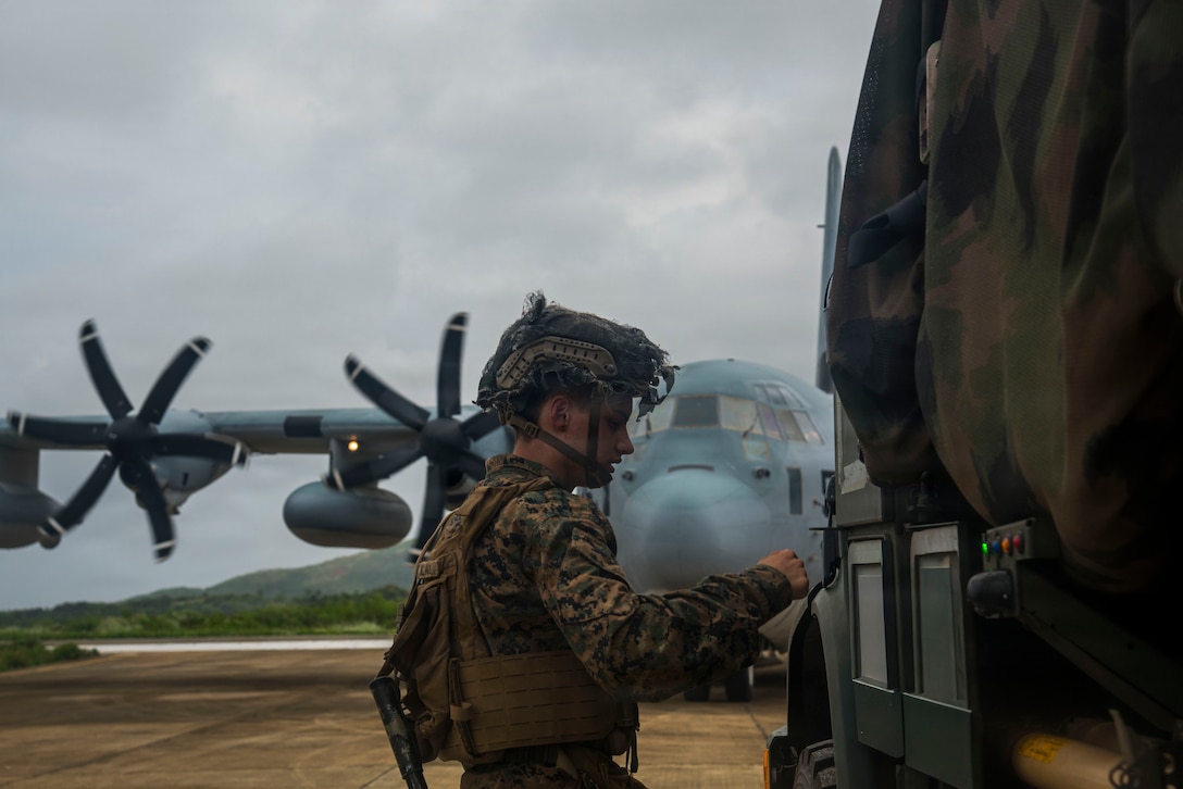 U.S. Marine inspects a NMESIS during maritime key terrain security operations in support of KAMANDAG 10 at Itbayat, Batanes Islands, Philippines, June 26, 2026.