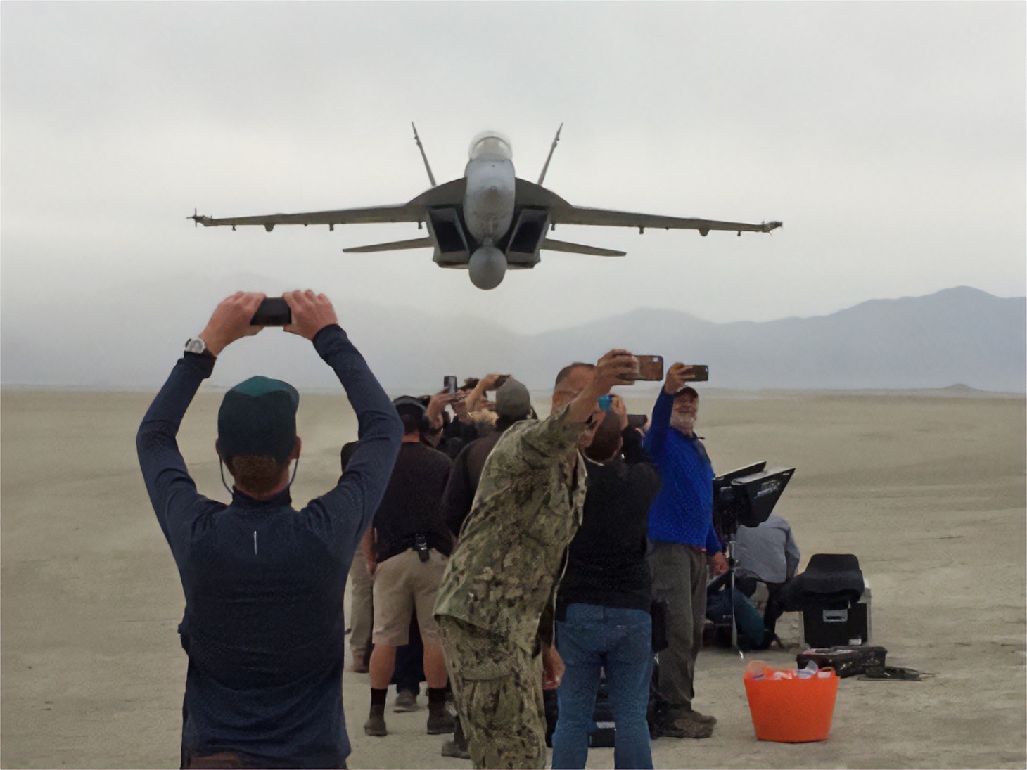 In May 2019, the “Top Gun” film crew prepares for an extremely low-level, high-risk flyby sequence.