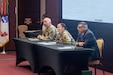 U.S. Army Aviation and Missile Command leaders held the quarterly town hall event July 9 in the Bob Jones Auditorium on Redstone Arsenal, Alabama. Maj. Gen. Lori Robinson, AMCOM commanding general, along with Donald Nitti, deputy to the commanding general, and Command Sgt. Maj. Christopher Doss, discussed workforce priorities, budget management, employee support and an upcoming leadership transition.