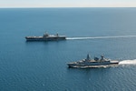 USS Mount Whitney, FGS Hamburg Sail in Baltic Sea