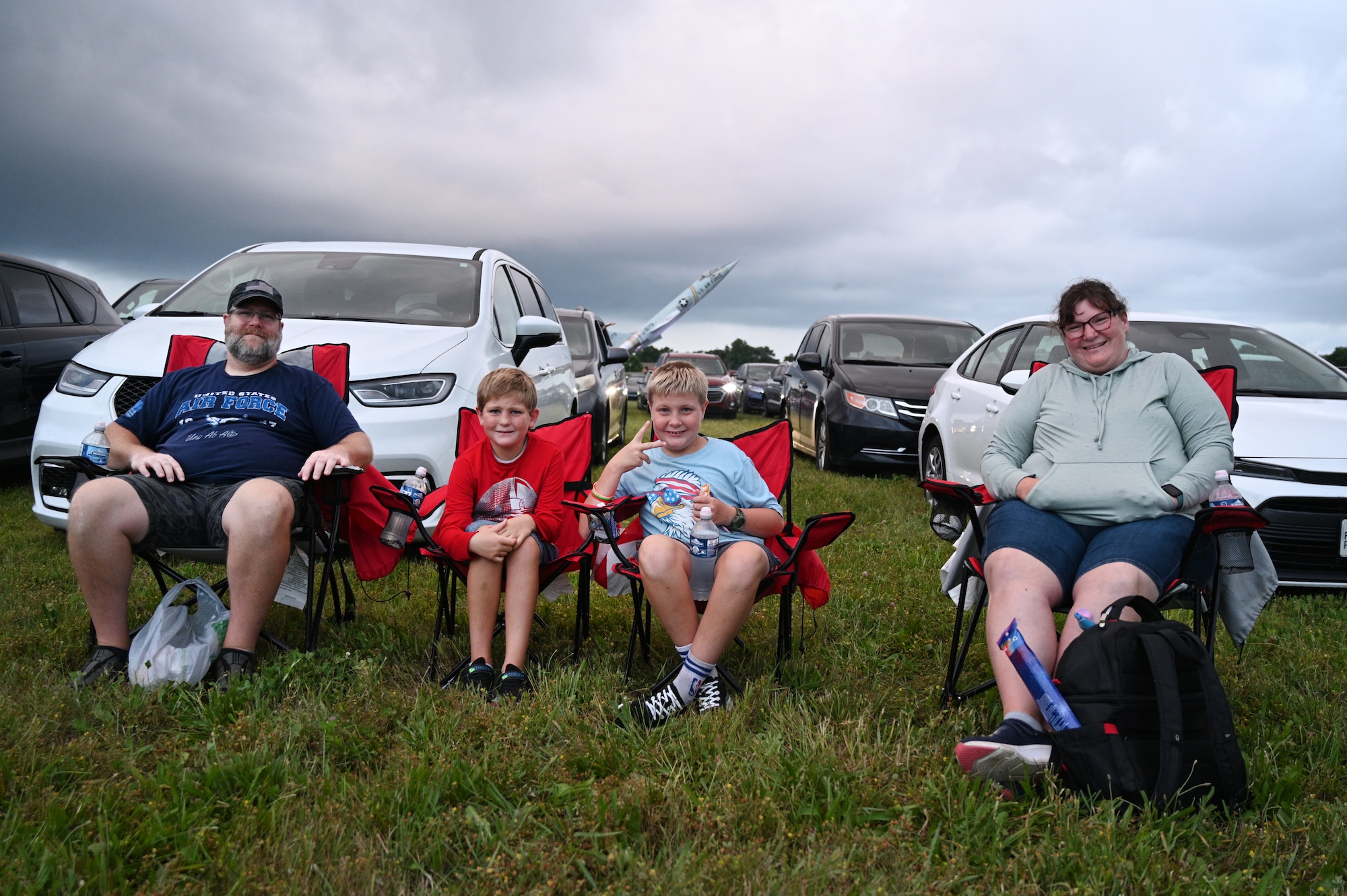 Families gather on the Museum grounds hours before the drone show, enjoying food trucks, games and time together.