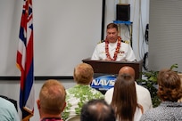Lt. Cmdr. Michael Johnson relieved Cmdr. Nathan Battle as NUWC Division, Keyport Detachment Pacific’s new officer in charge during a Change of Charge ceremony at the Navy Lodge on Ford Island, July 10. NUWC Division, Keyport Commanding Officer Capt. Brandon Monaghan served as presiding officer speaker.