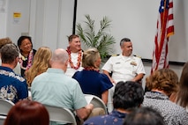 Lt. Cmdr. Michael Johnson relieved Cmdr. Nathan Battle as NUWC Division, Keyport Detachment Pacific’s new officer in charge during a Change of Charge ceremony at the Navy Lodge on Ford Island, July 10. NUWC Division, Keyport Commanding Officer Capt. Brandon Monaghan served as presiding officer speaker.
