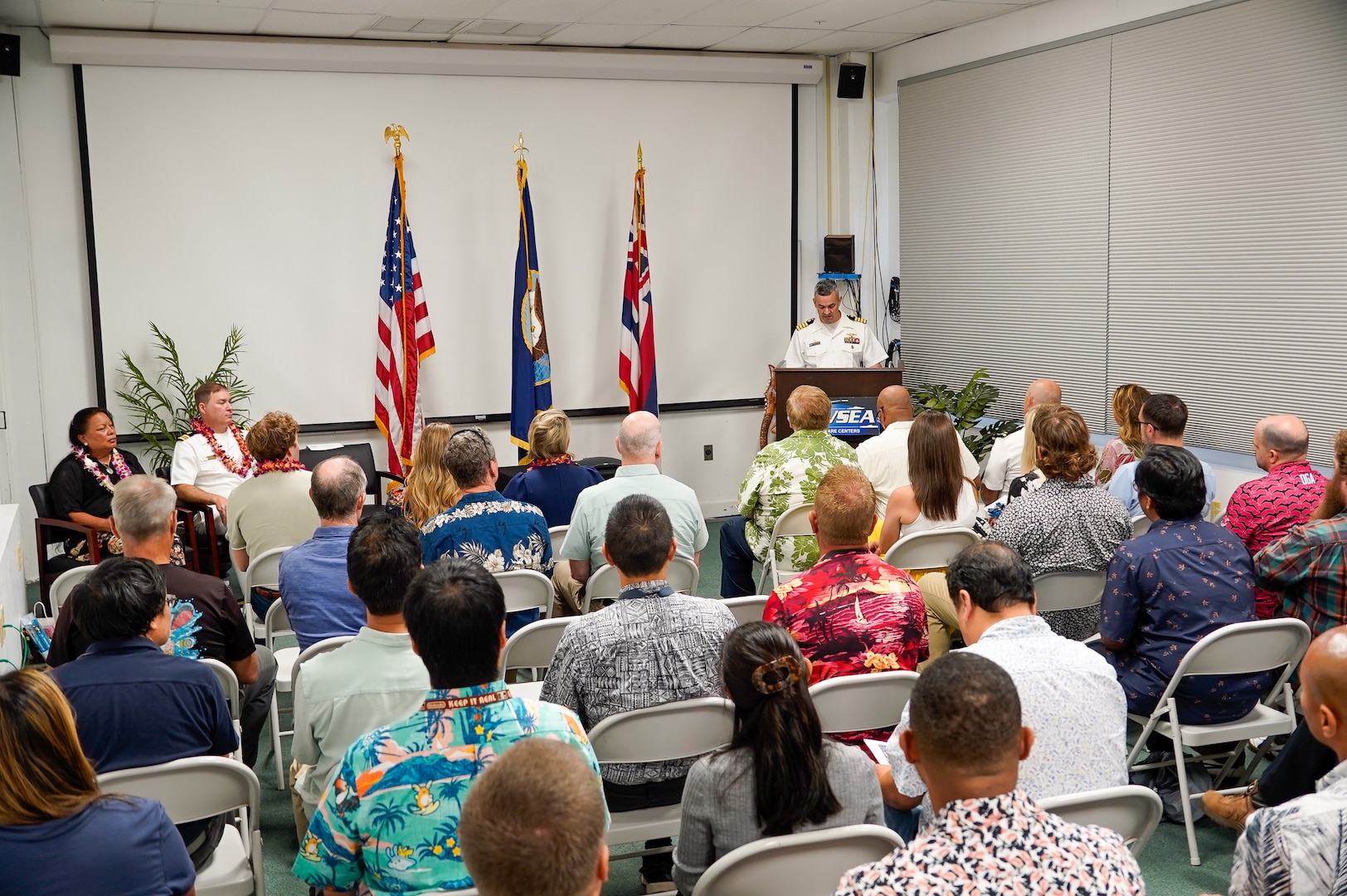 Lt. Cmdr. Michael Johnson relieved Cmdr. Nathan Battle as NUWC Division, Keyport Detachment Pacific’s new officer in charge during a Change of Charge ceremony at the Navy Lodge on Ford Island, July 10. NUWC Division, Keyport Commanding Officer Capt. Brandon Monaghan served as presiding officer speaker.