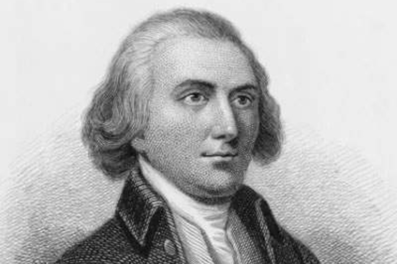 An illustration of a man wearing a colonial suit.