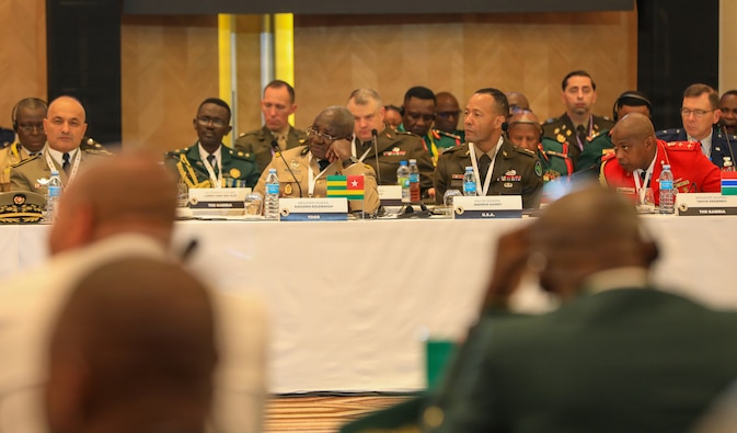 U.S. Army Maj. Gen. Andrew C. Gainey, director of U.S. Afirca Command J5, and African Chiefs of Defense, attend an information domain panel during the 2026 African Chiefs of Defense Conference (ACHOD) in Luanda Angola June 30, 2026. The panel brought together senior military leaders to discuss the role of the information domain in strengthening strategic communication, countering malign influence, and enhancing multinational cooperation across Africa.



Chiefs of Defense and representatives from more than 35 countries as well as U.S. and partner military leaders gather for the 2026 African Chiefs of Defense Conference. ACHOD serves as the key forum for senior military officials to address shared security threats, enhance regional stability, and discuss collaborative frameworks that enable long-term investment and economic growth across the continent. (U.S. Army photo by Staff Sgt. Raquel Birk)